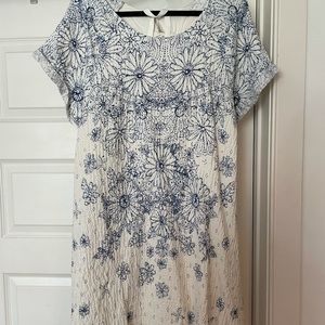 Free People White & Blue Floral Dress